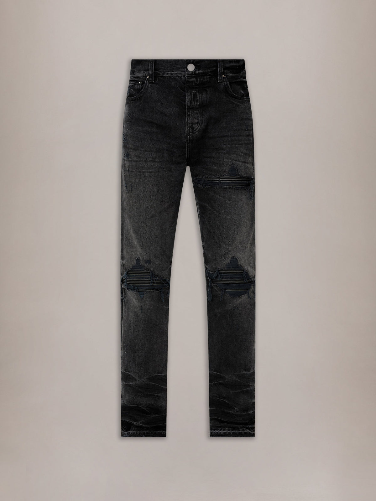 LEATHER STRAIGHT MX1 JEAN - Vintage Black