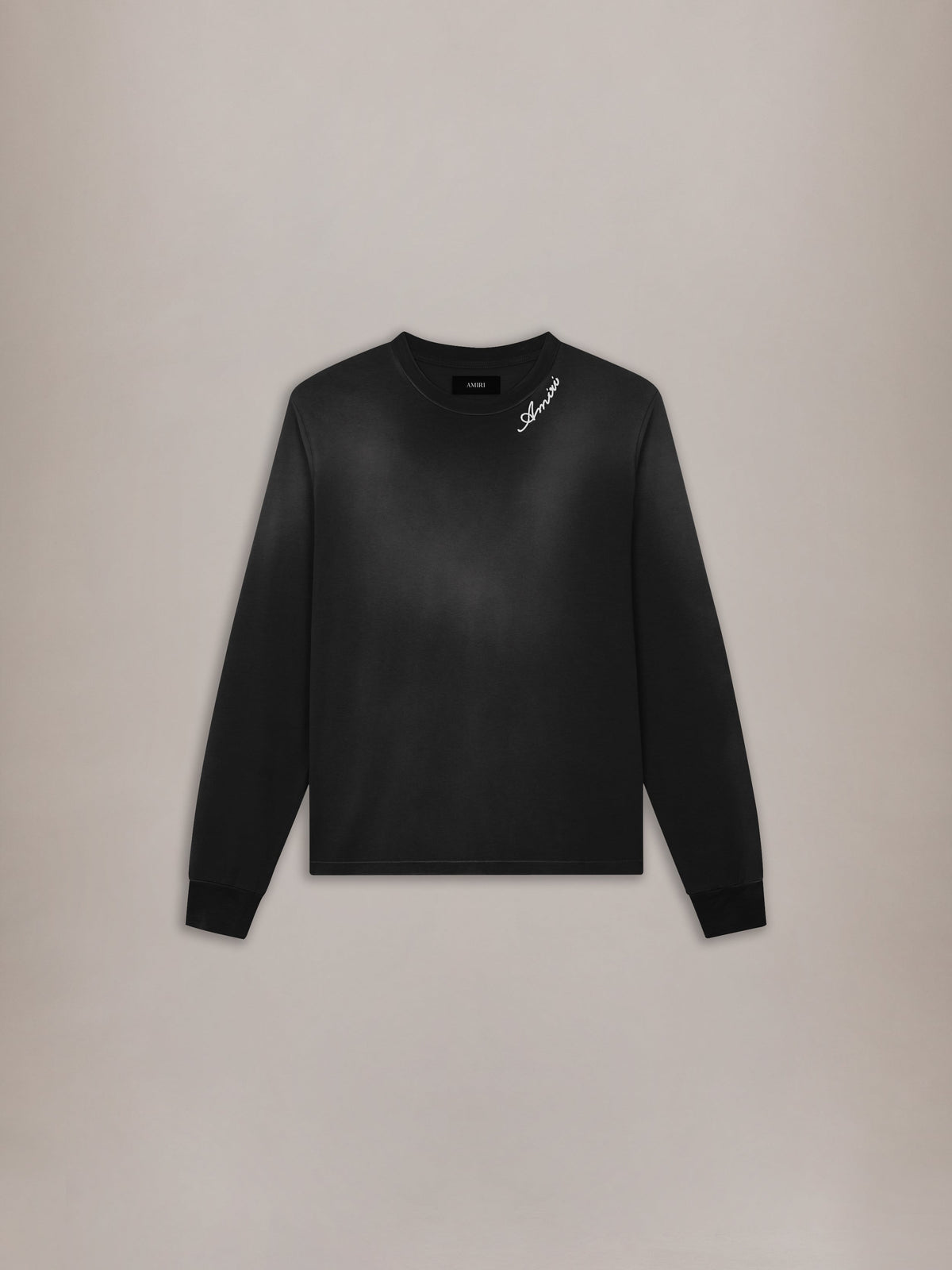 AMIRI SCRIPT OVERSIZED LONG SLEEVE TEE - Black
