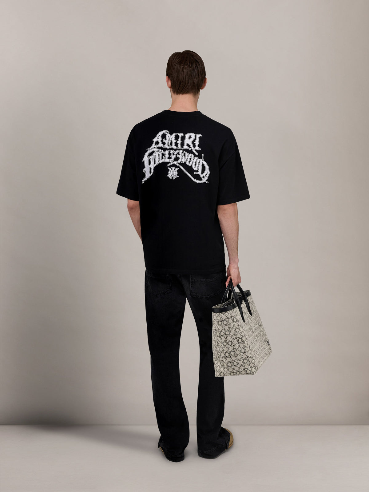 AMIRI HOLLYWOOD LIGHTWEIGHT JERSEY SKATE TEE - Black view 4