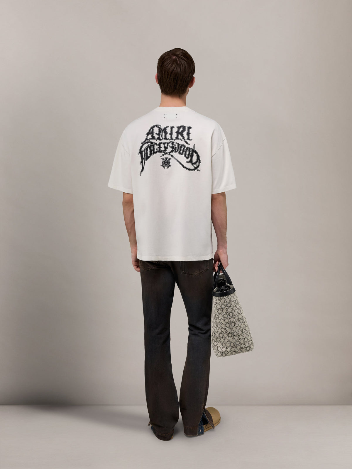 AMIRI HOLLYWOOD LIGHTWEIGHT JERSEY SKATE TEE - Ivory view 4