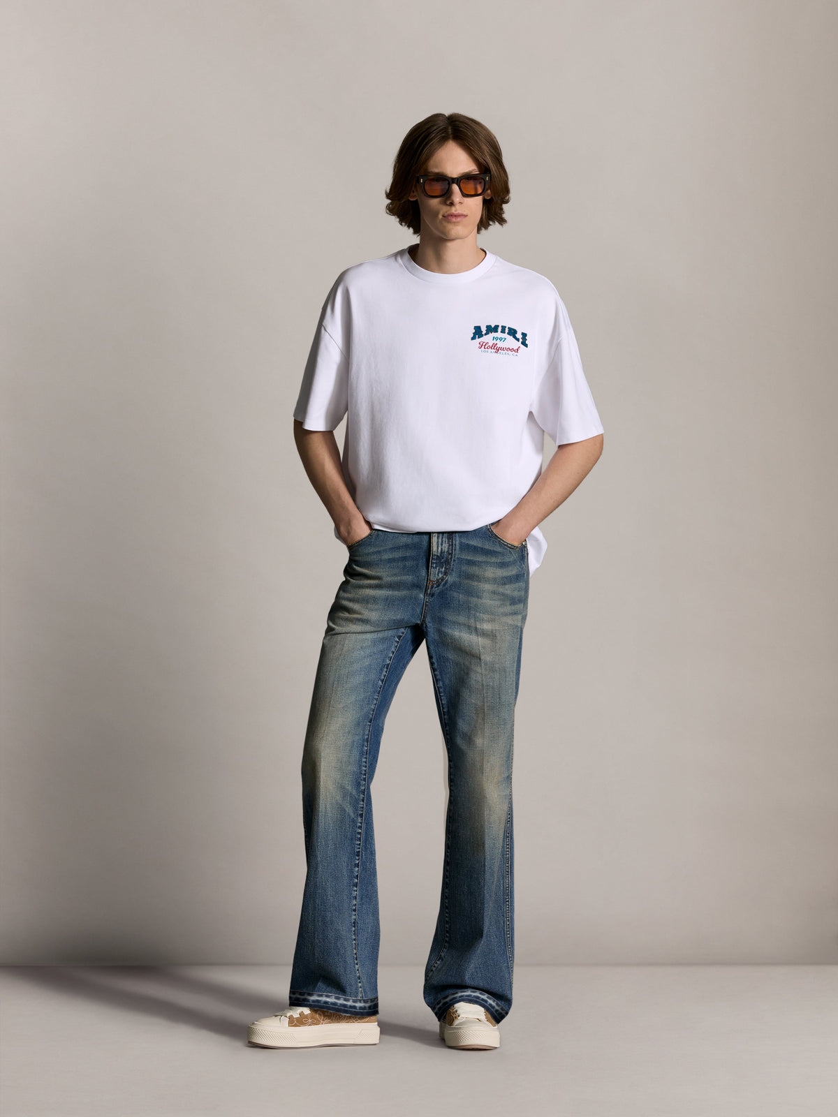 AMIRI HOLLYWOOD OVERSIZED TEE - White view 3