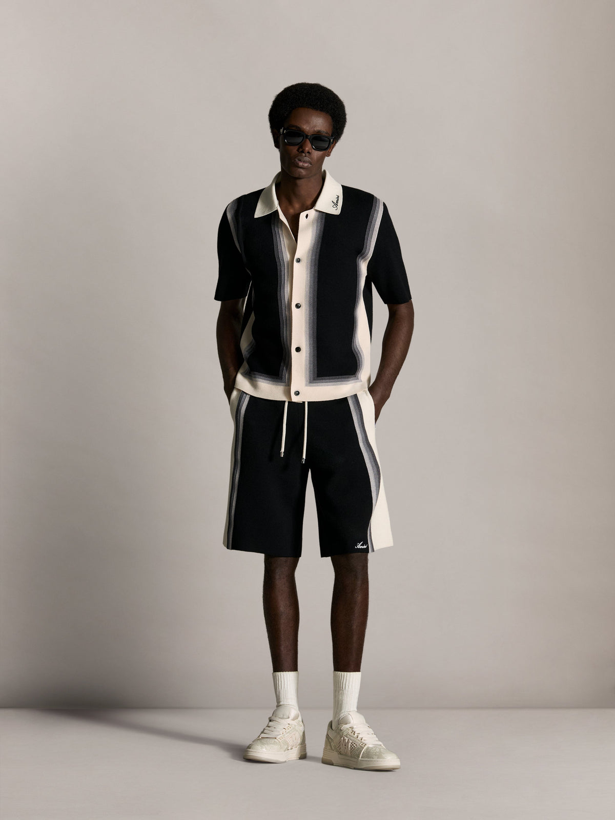 AMIRI PANELS KNIT SHIRT - Black view 2