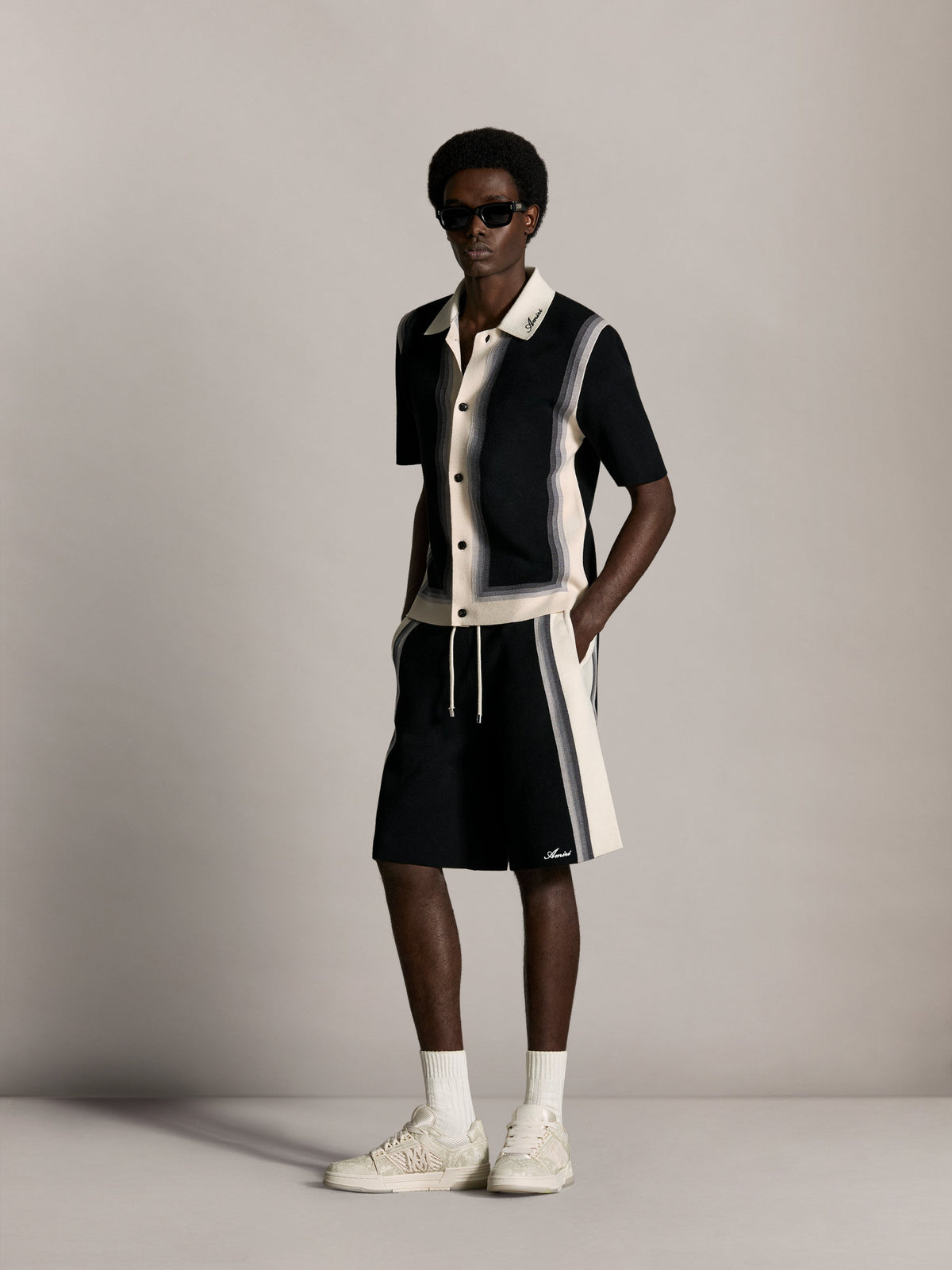 AMIRI PANELS KNIT SHIRT - Black view 3