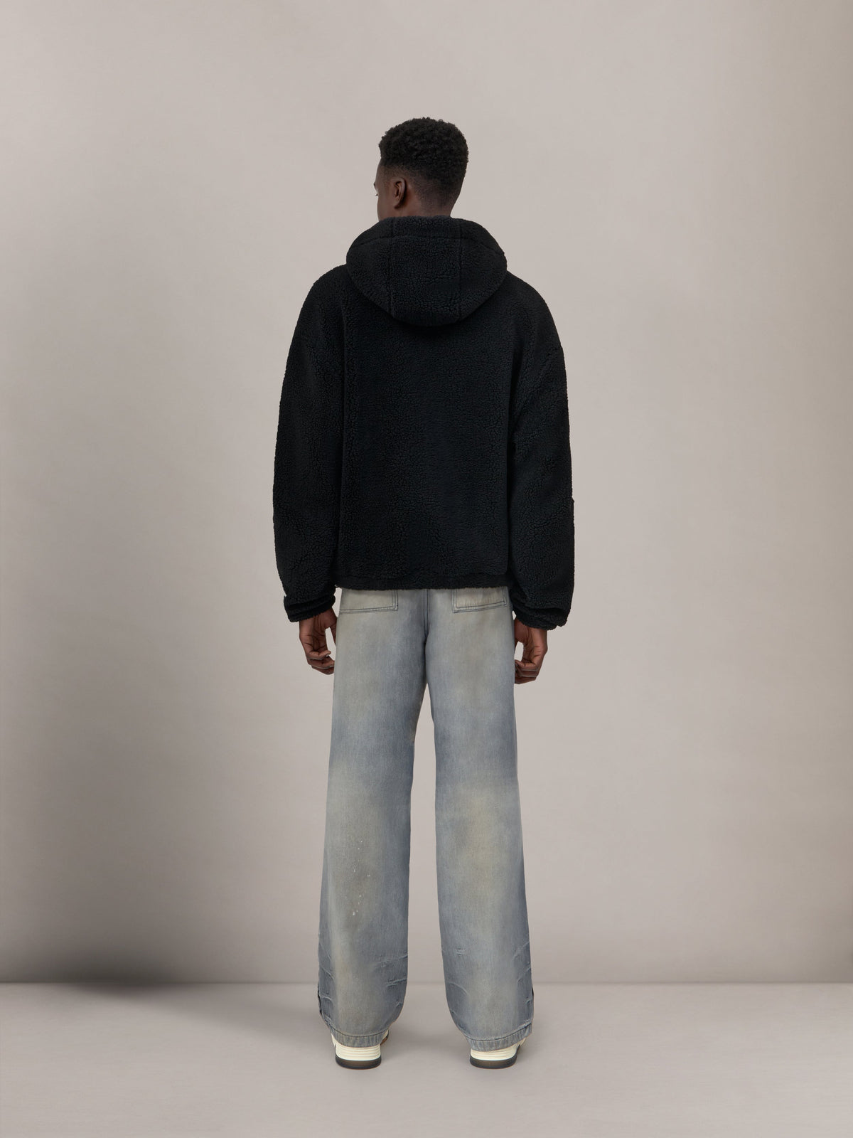 BONES FLEECE ZIP HOODIE - Black view 4