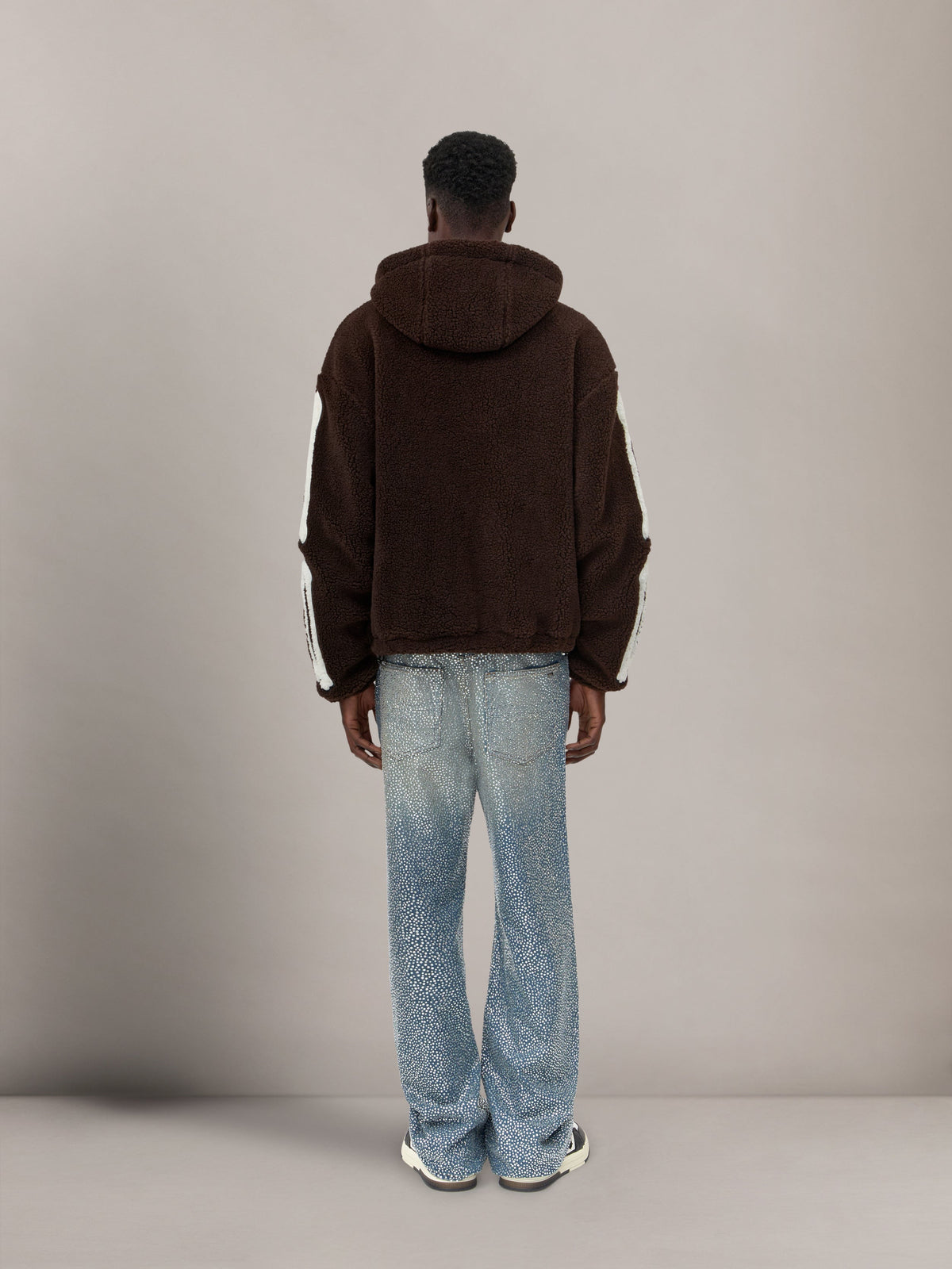 BONES FLEECE ZIP HOODIE - Dark Brown view 4