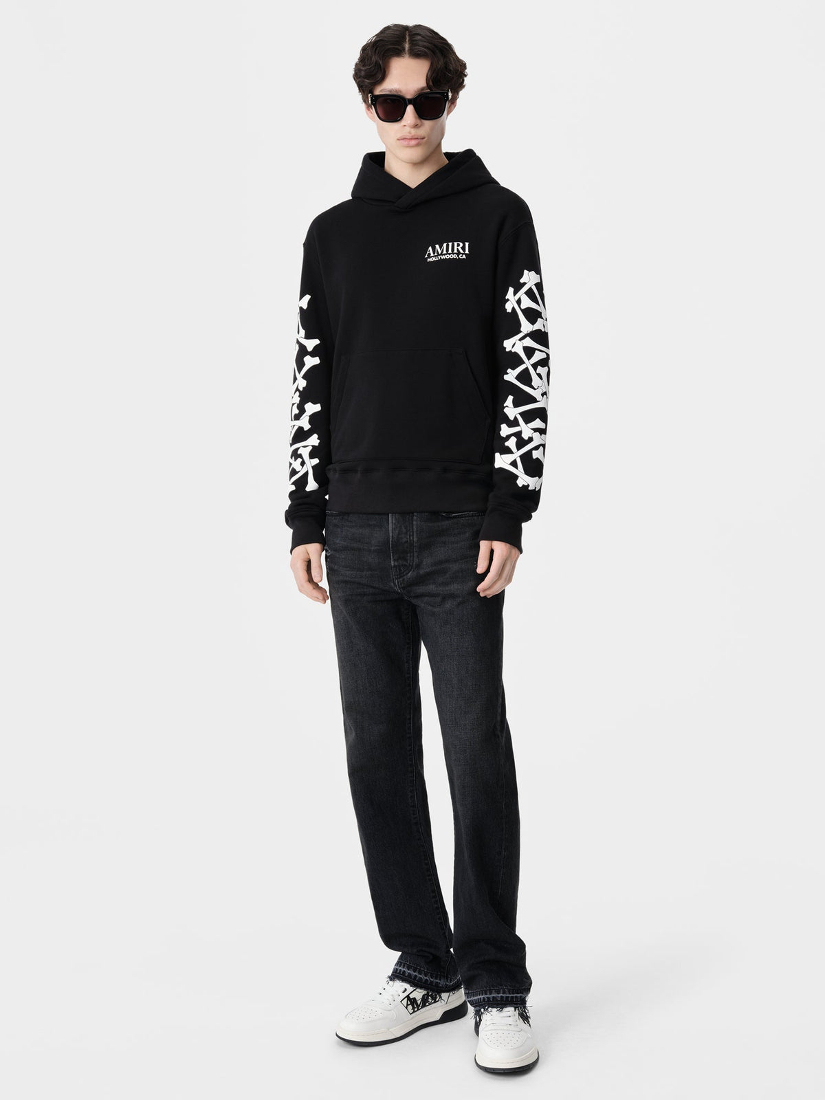 BONES STACKED HOODIE - Black view 2