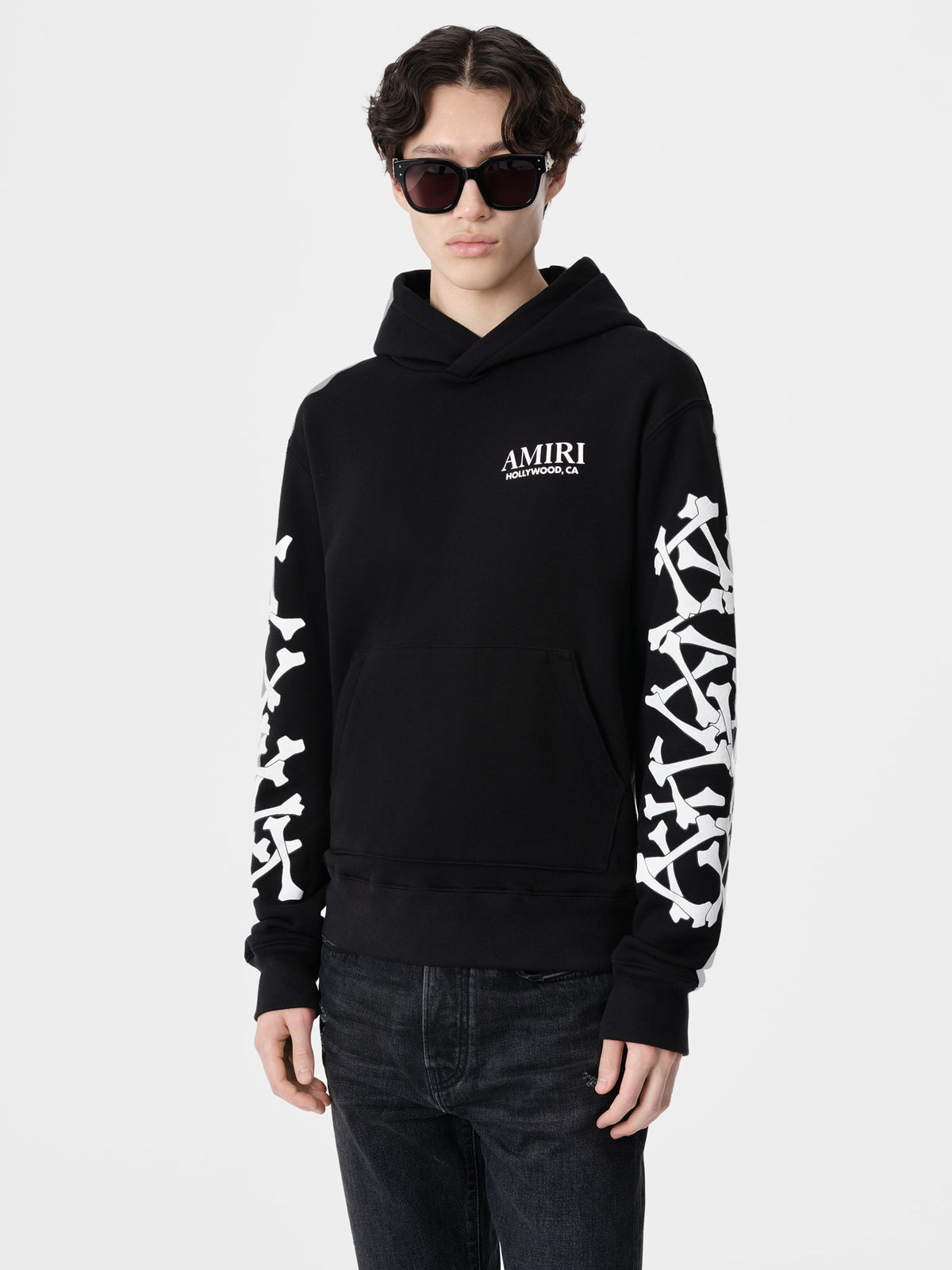 BONES STACKED HOODIE - Black view 3