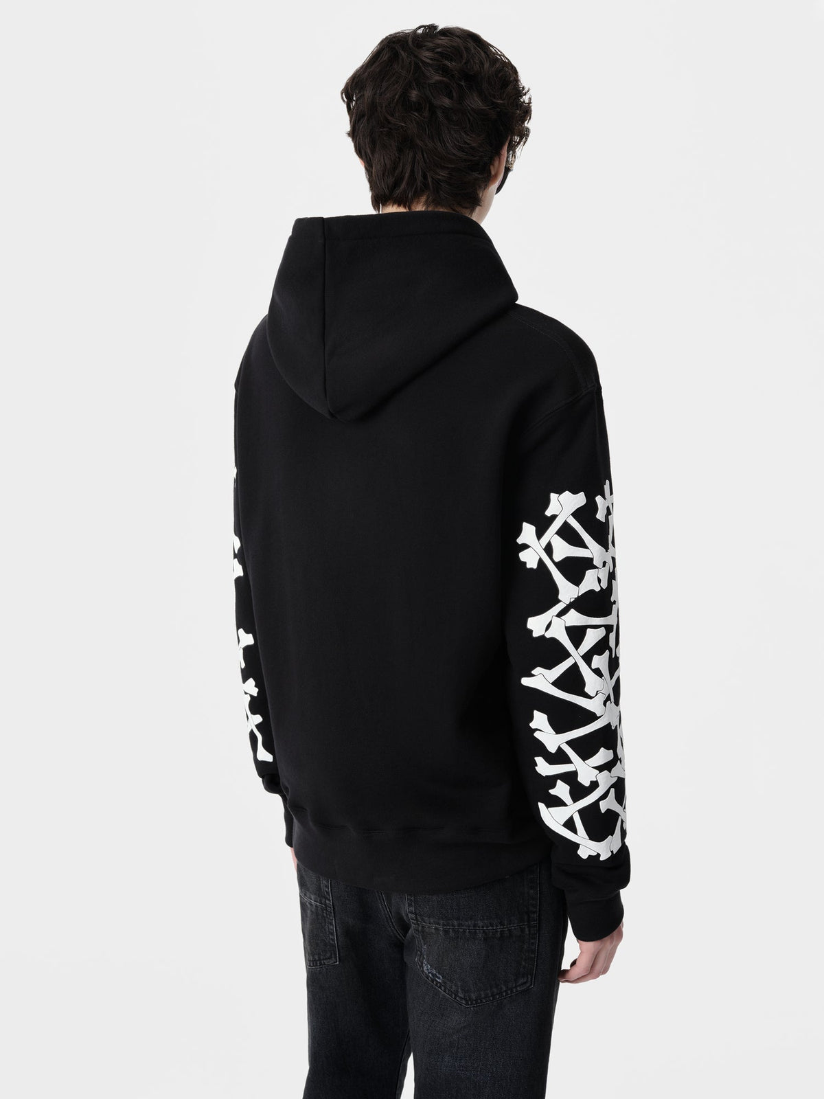 BONES STACKED HOODIE - Black view 4