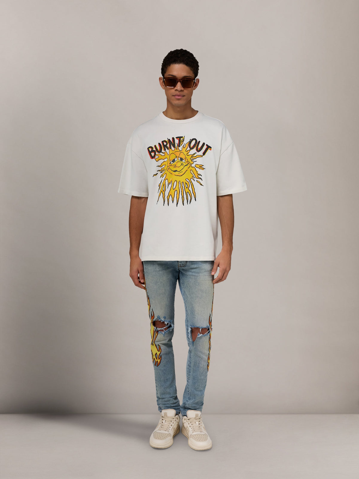 FLAMES EMB SKINNY JEAN - Ash Indigo view 2