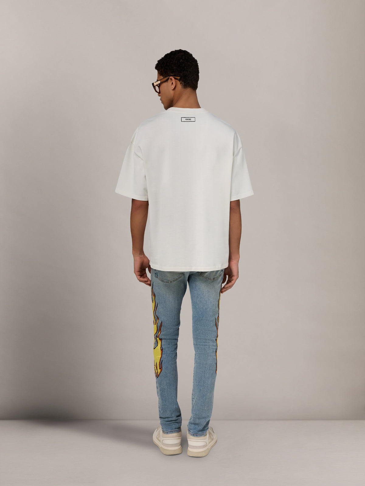 FLAMES EMB SKINNY JEAN - Ash Indigo view 4