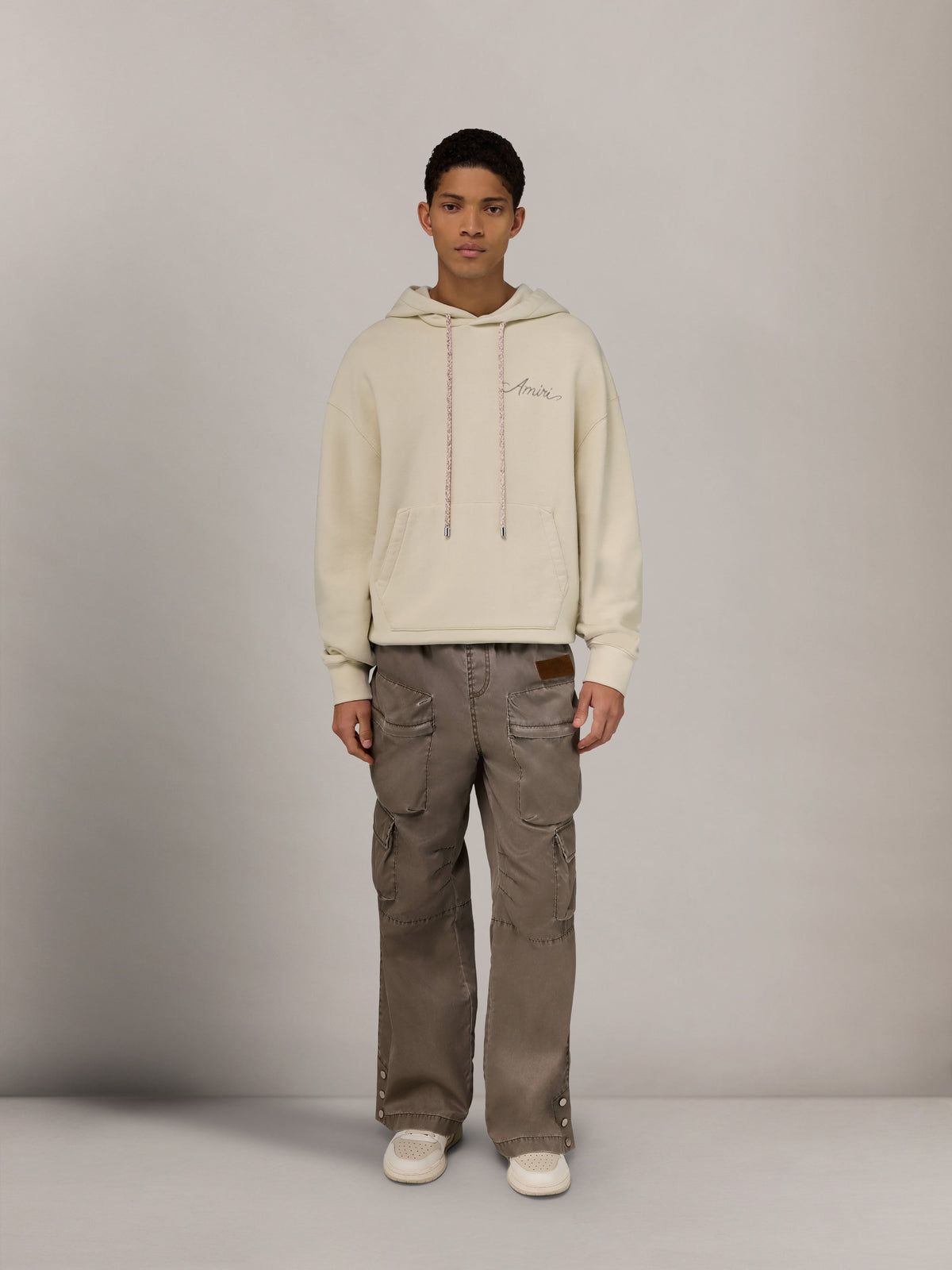 MA QUAD CHECKERBOARD HOODIE - Alabaster view 2