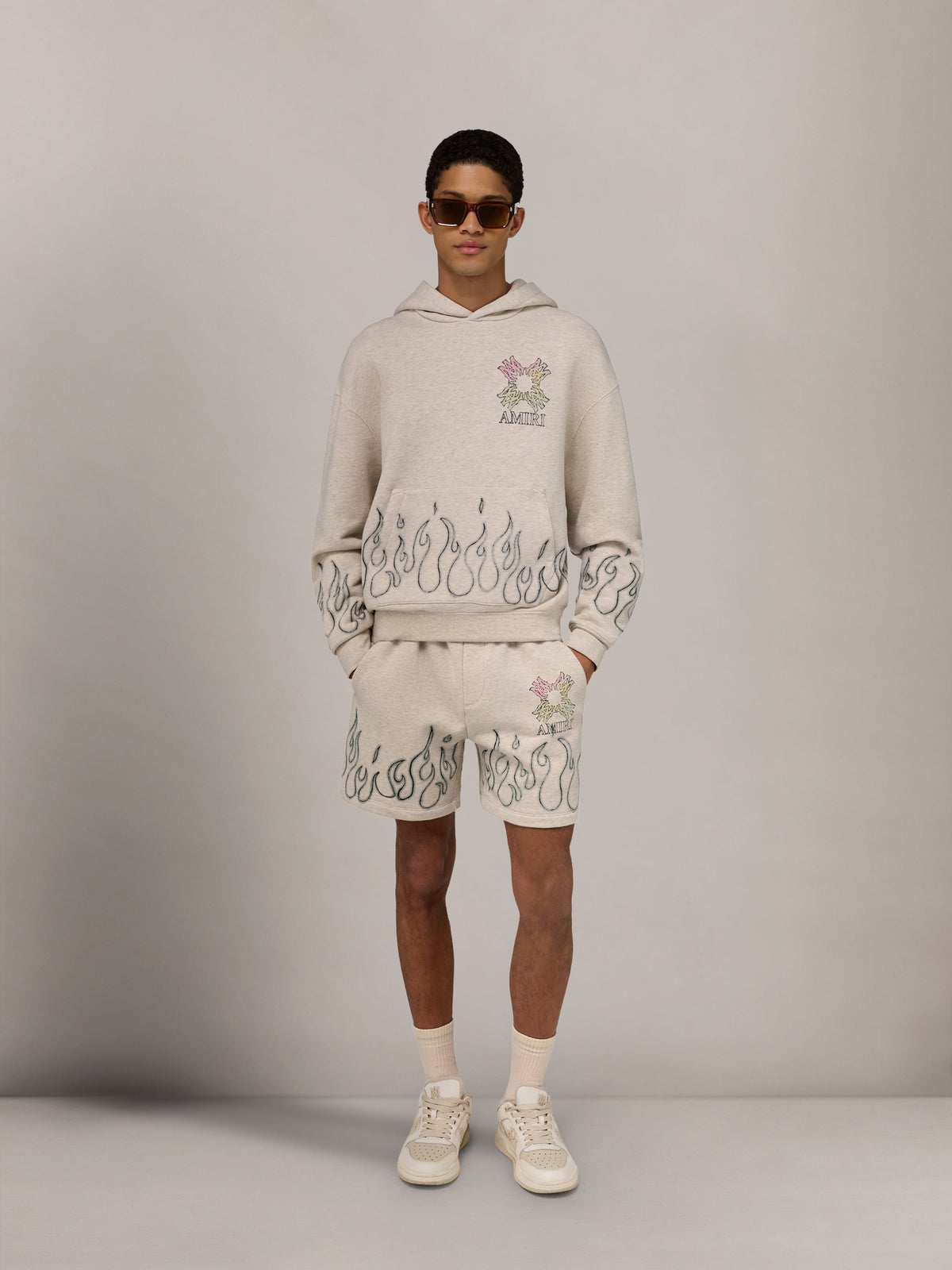 MA QUAD FLAMES OVERSIZED HOODIE - Ivory view 2