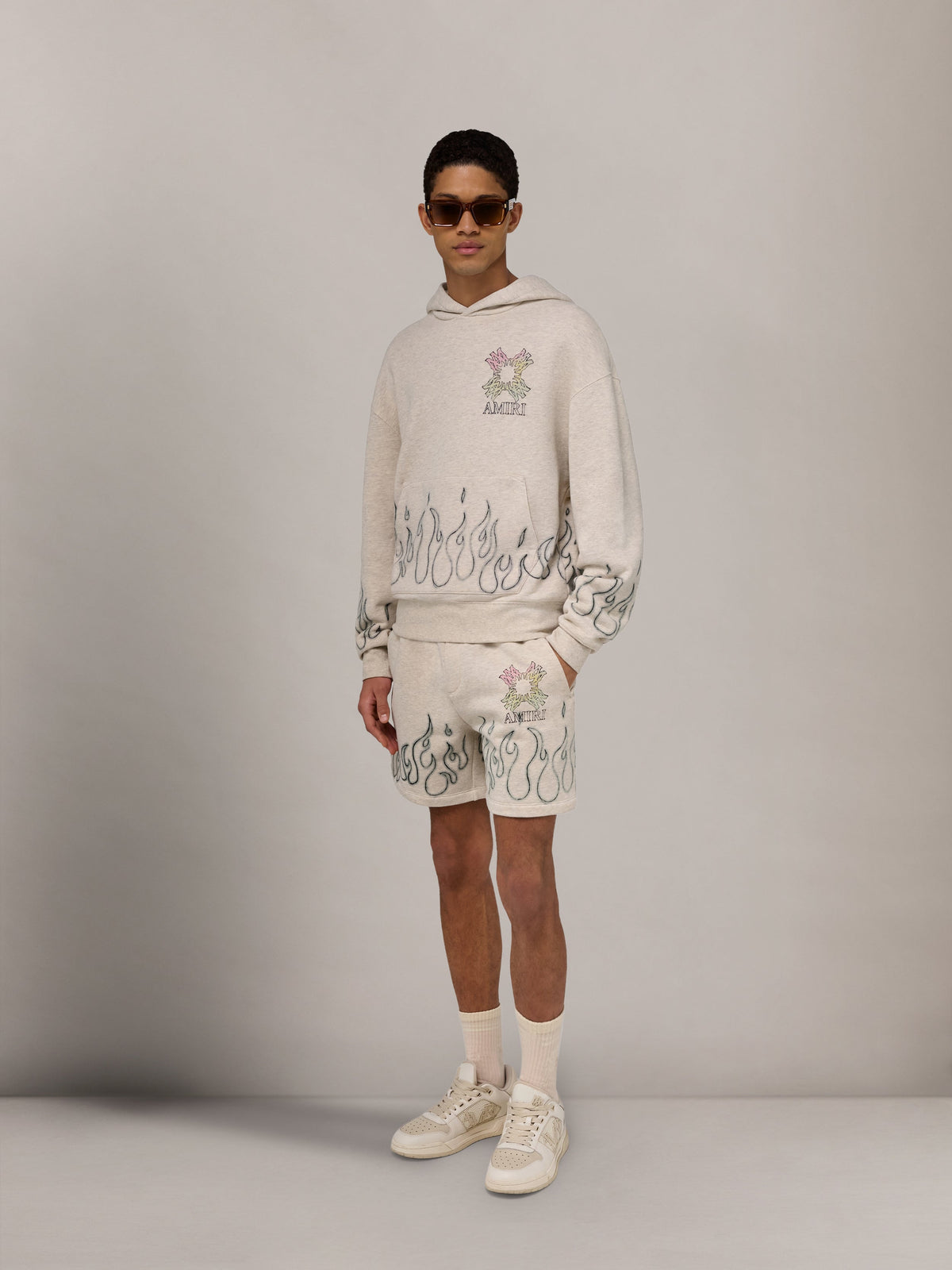 MA QUAD FLAMES OVERSIZED HOODIE - Ivory view 3
