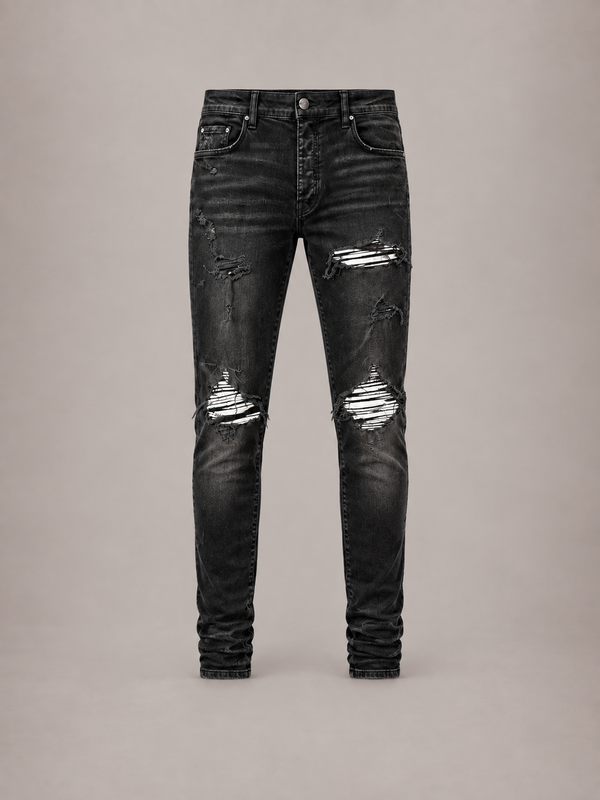 MX1 BLACK JEAN - WHITE PATCH