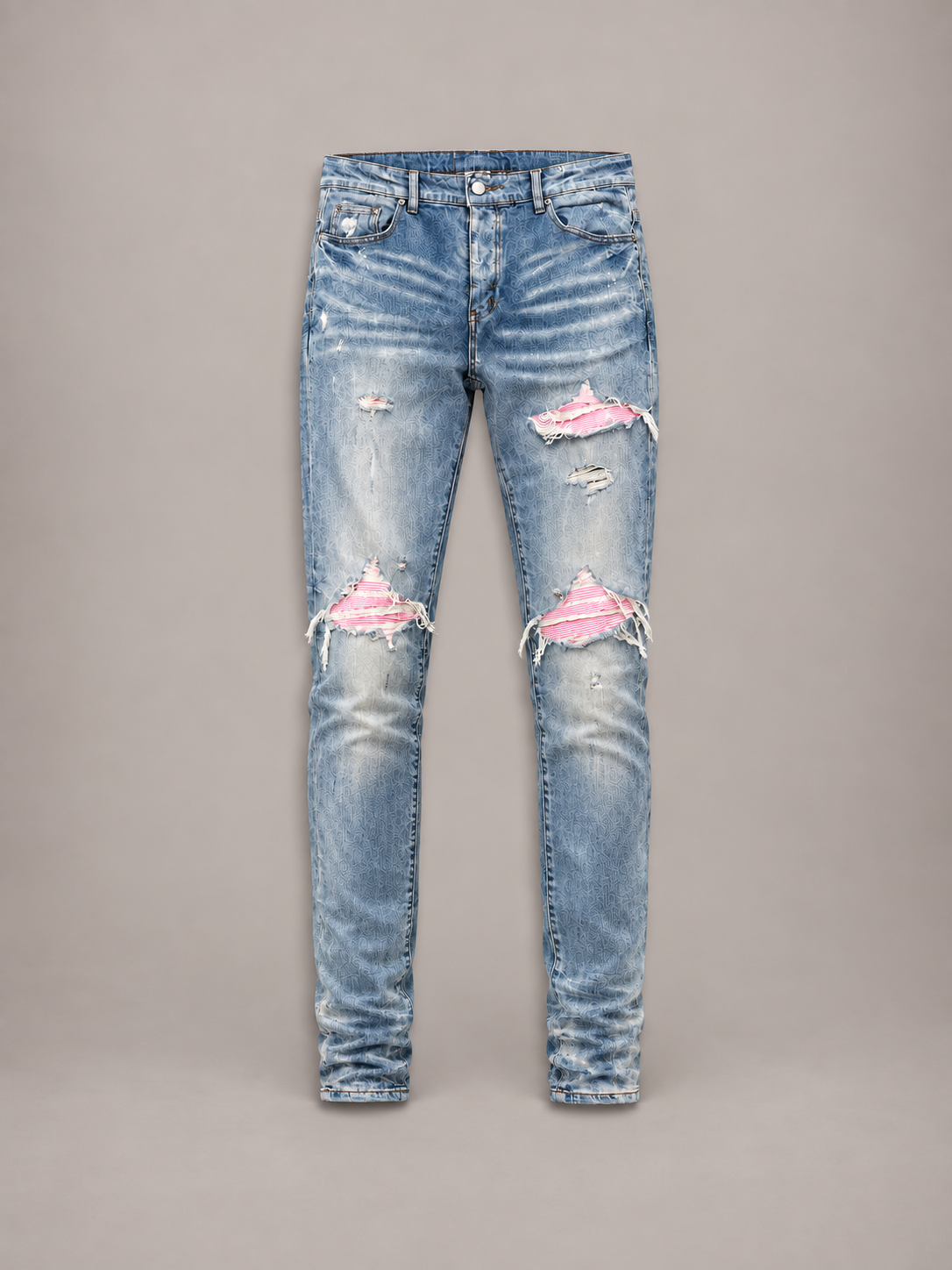 Light wash pink patch MX1 front product photo