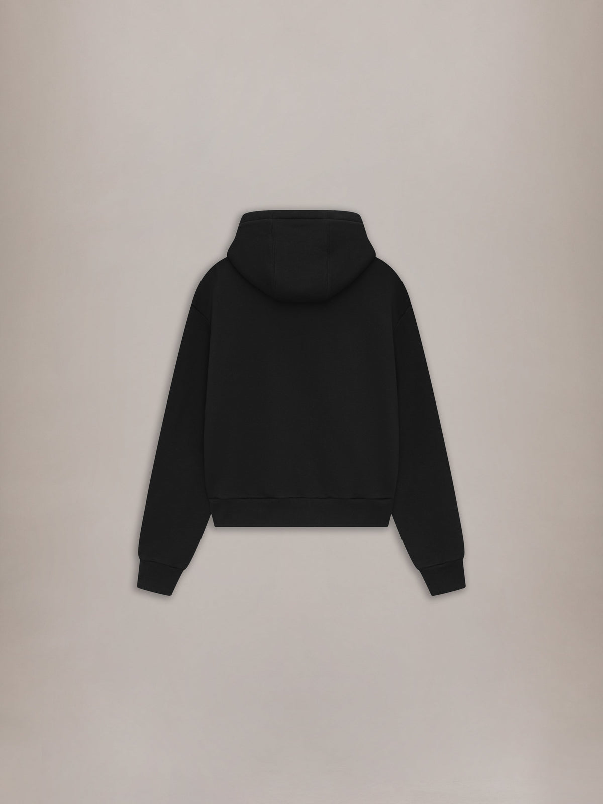 RELAXED ZIP UP HOODIE - BLACK view 2