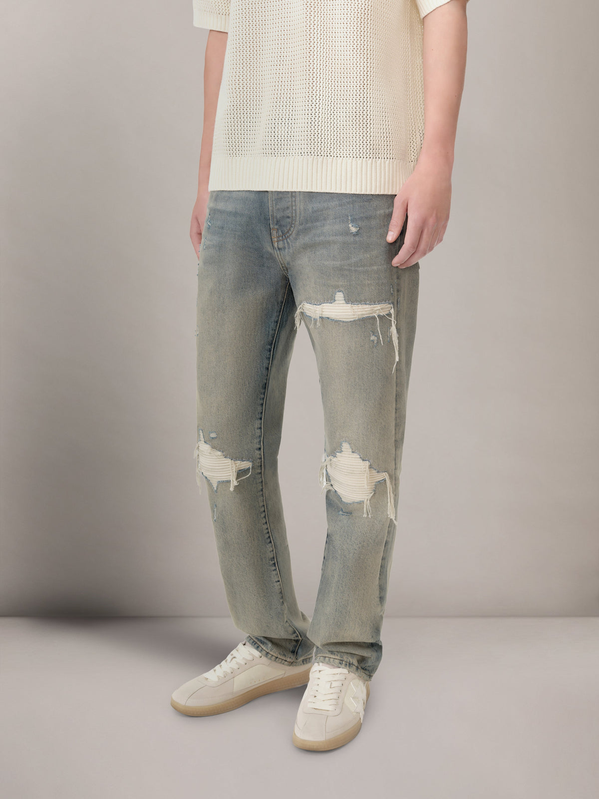 SUEDE STRAIGHT MX1 JEAN - Antique Indigo view 4